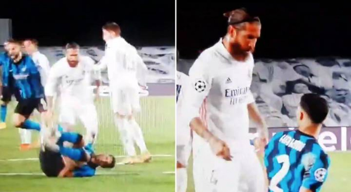 Ramos zgrabio igrača Intera i počeo mu psovati: "Ustani kur*in sine, ne cvili k'o pacov"