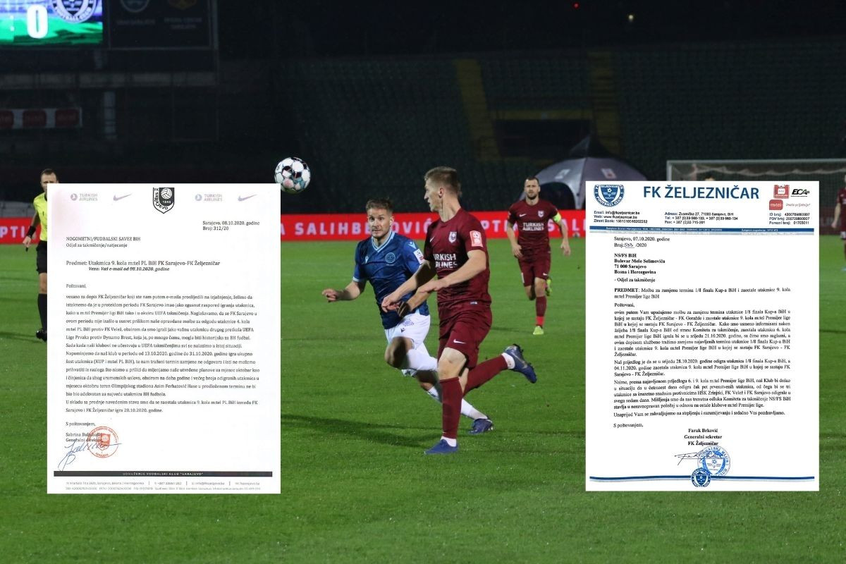 FK Sarajevo objavio dva dokumenta: "Termin 4. novembar tražen od FK Željezničar"