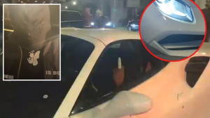 Poznati fudbaler se pojavio s maskom, prisutne častio srednjim prstom, a zatim se obrukao za volanom