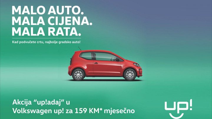 Akcija “up!adaj” u Volkswagen up! za 159 KM mjesečno
