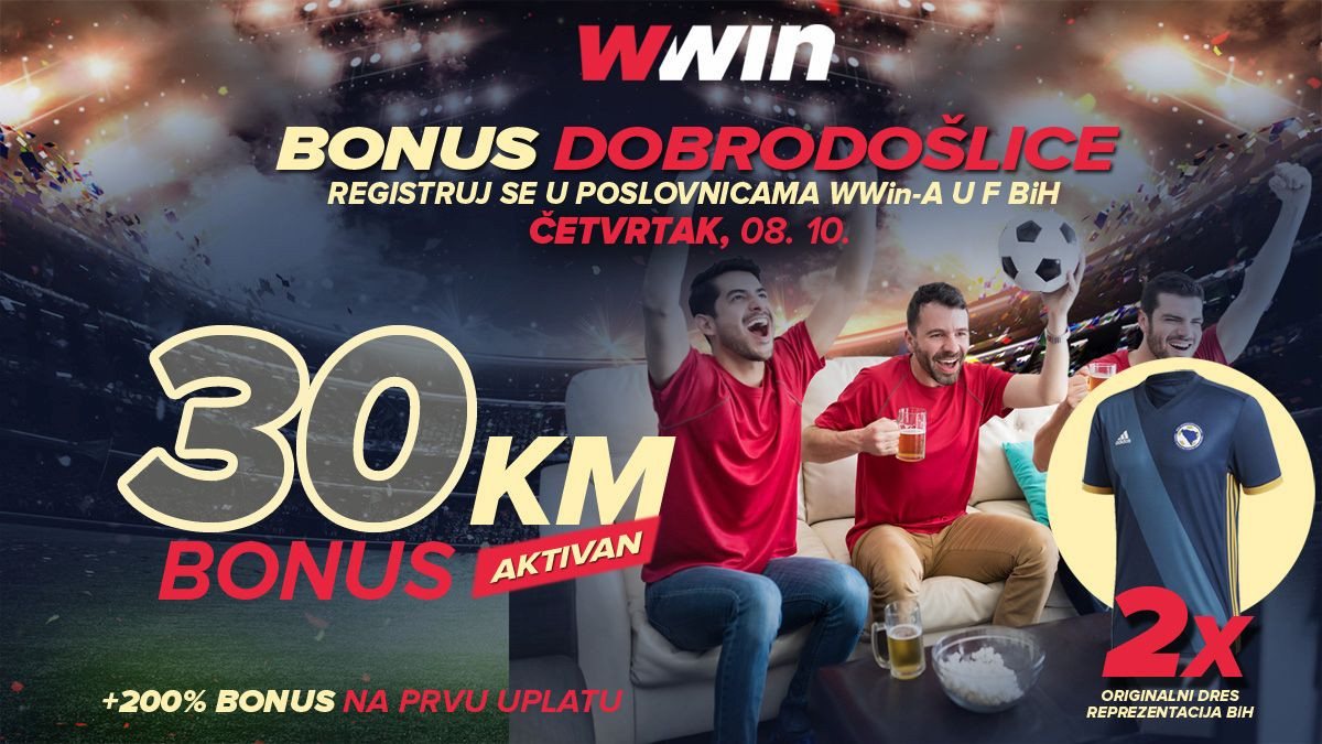 Ne propustite sjajnu priliku: Wwin – bonus dobrodošlice i dresovi reprezentacije BiH