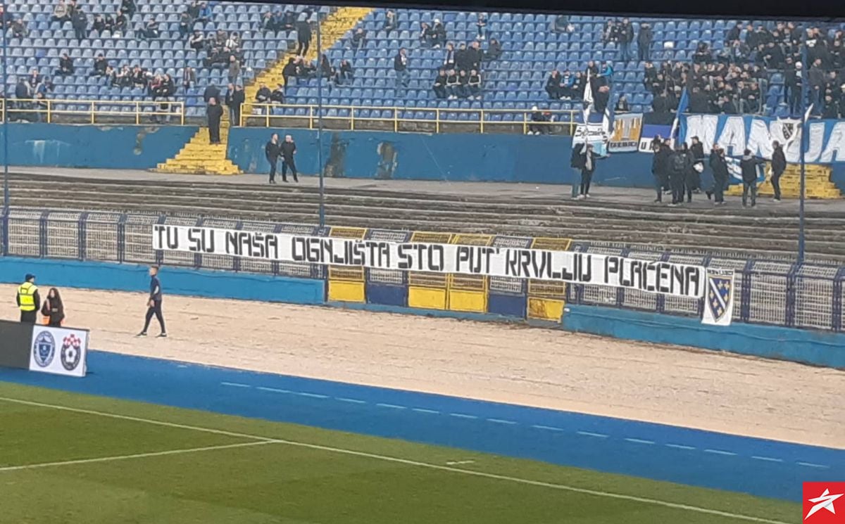 Poruka s južne tribine stadiona Grbavica: Tu su naša ognjišta...