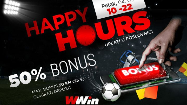 Wwin vas danas nagrađuje Happy hours bonusom