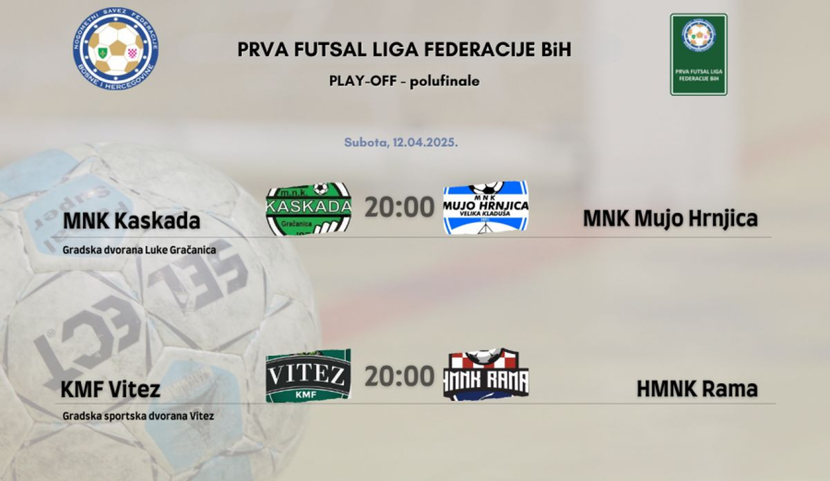 Delegiranje je tu, a večeraš ćemo saznati finaliste play-offa za futsal Premijer ligu BiH