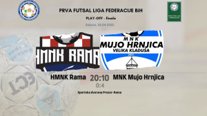 Obavljeno delegiranje za drugu utakmicu finala doigravanja u futsalu