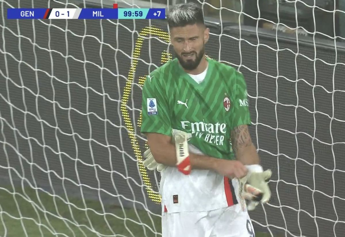 Nestvarne scene na meču Genoa - Milan: Isključena oba golmana, Giroud spašavao Rossonere!