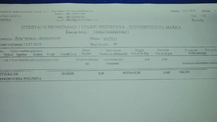 Za osvojeni Kup BiH trener i igračice Bimal Jedinstva dobili po 0.50 KM!