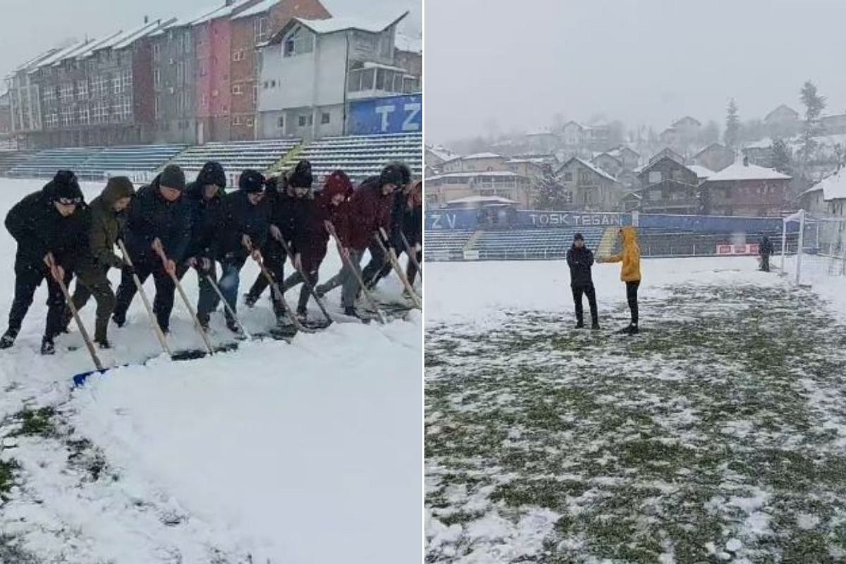 I igrači odlučili pomoći u čišćenju snijega: U Tešnju se radi punom parom da teren bude spreman