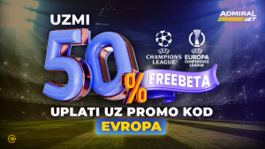 AdmiralBet: Zgrabi 50% freebeta na depozit uz promo kod: EVROPA
