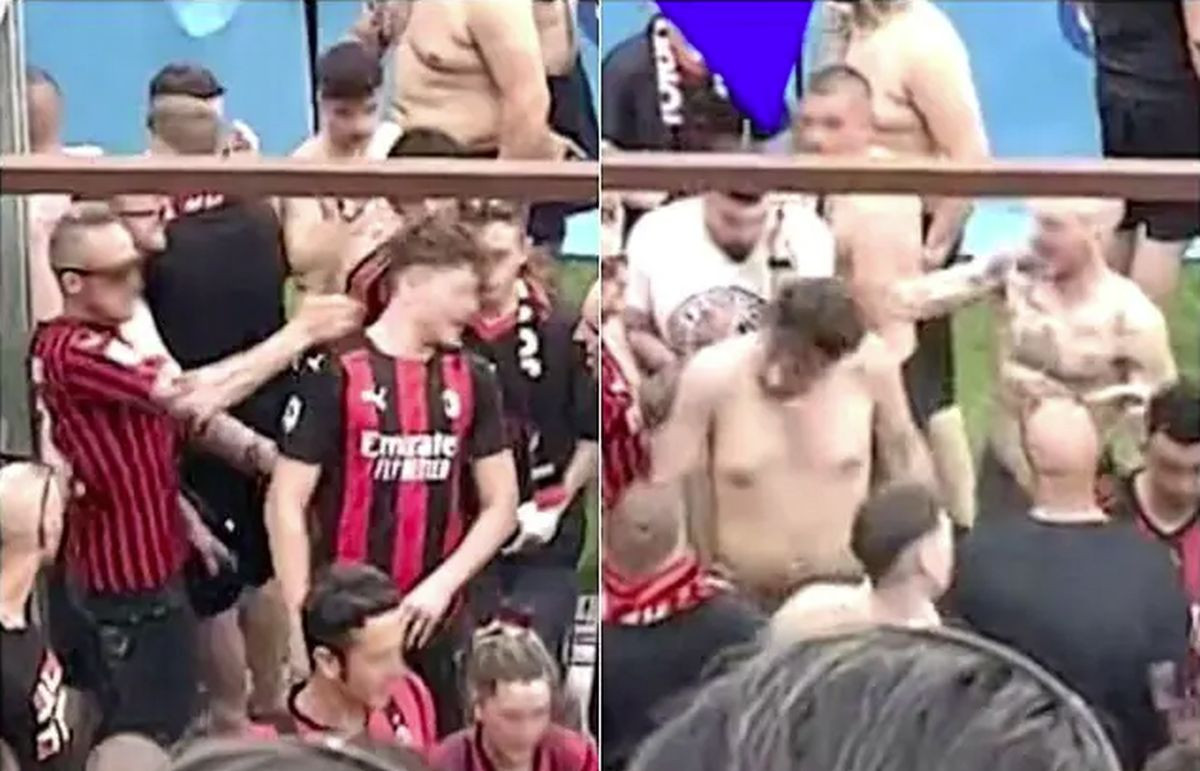 Niko ni da zucne: Zloglasni ultrasi Milana šamaraju ostale navijače Rossonera kao malu djecu