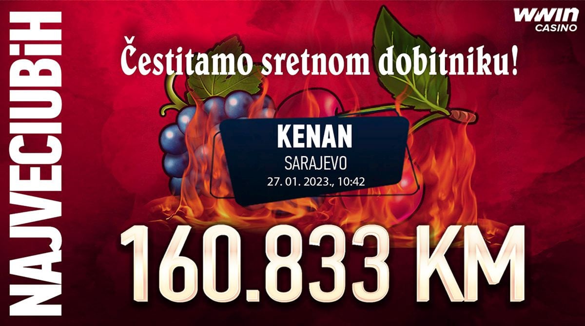 WWin: Sarajlija osvojio najveći casino JACKPOT u BiH
