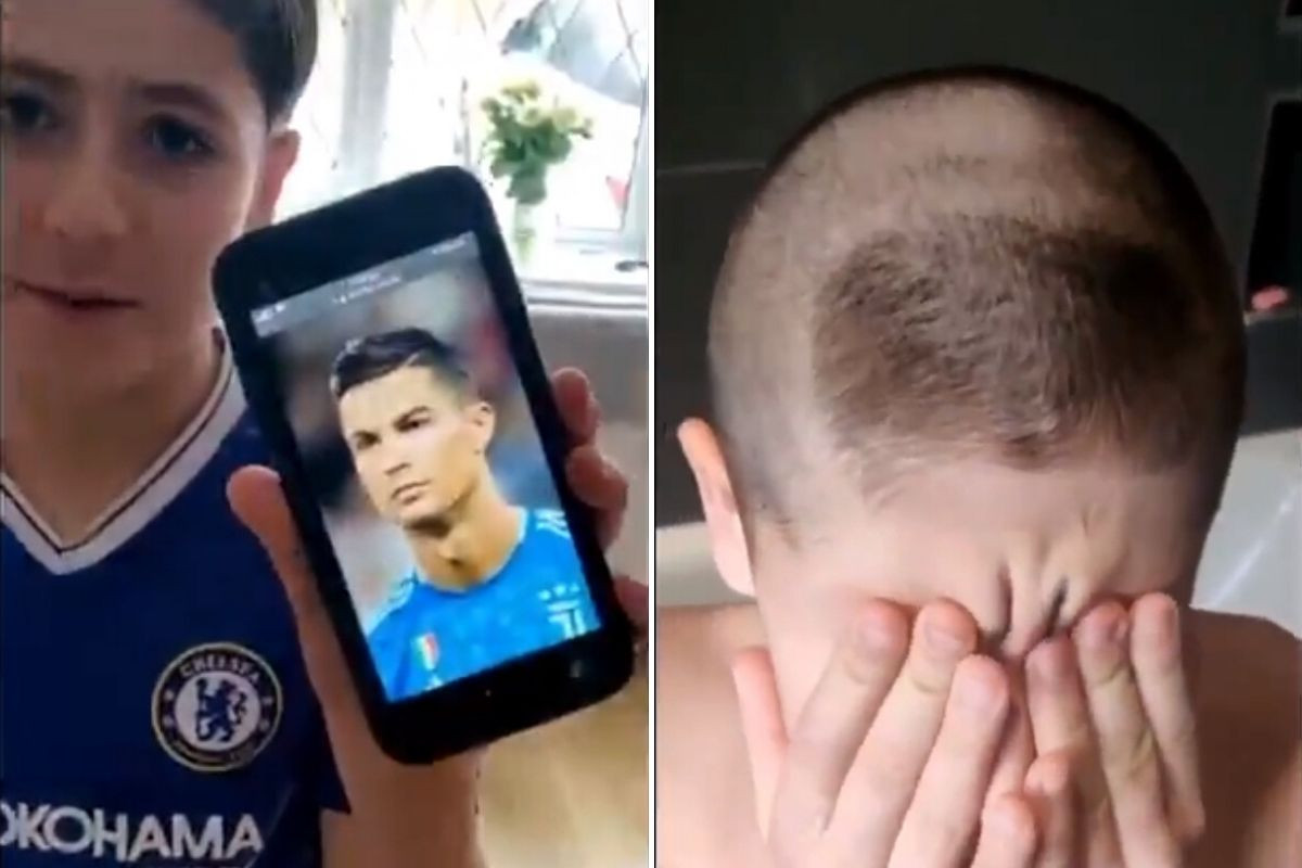 Sin je htio frizuru kao CR7, a otac mu na glavi napravio Ronaldov "polumjesec" Sin je htio frizuru kao CR7, a otac mu na glavi napravio Ronaldov "polumjesec"