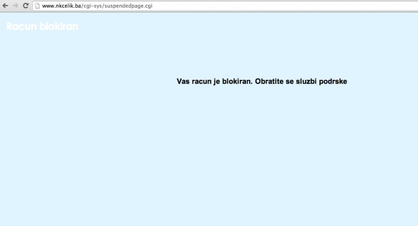 Službena web stranica NK Čelik trenutno ugašena