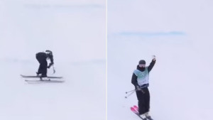 Bizarna scena u Pekingu: Skijašu ispao novčanik tokom nastupa