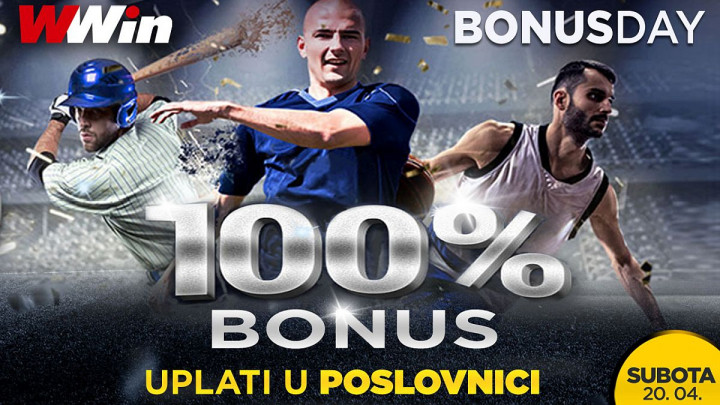 Bonus day u poslovnicama WWin - 100% bonusa na sve uplate danas