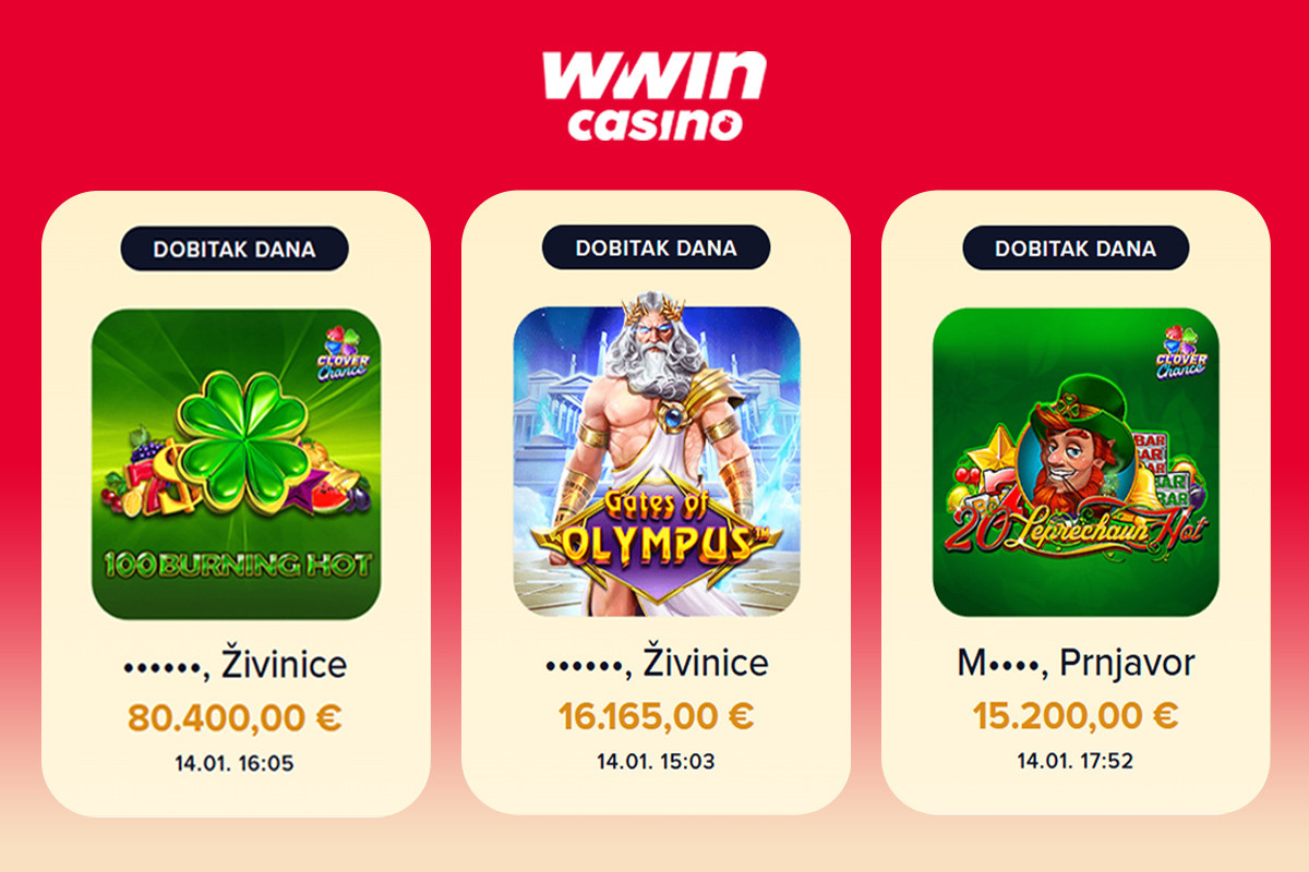 WWin Casino: Priča o Velikom Dobitku - Živinice, 171.850 Eura! Prnjavor, 15.200 Eura! WWin Casino: Priča o Velikom Dobitku - Živinice, 171.850 Eura! Prnjavor, 15.200 Eura!