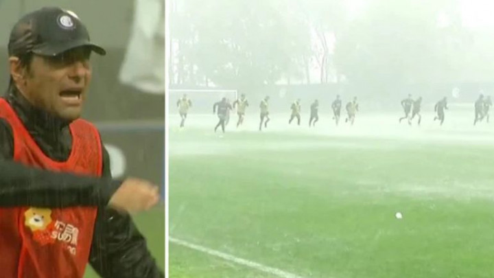 Conte nije dozvolio da se prekine trening, igrači Intera trenirali u nemogućim uslovima