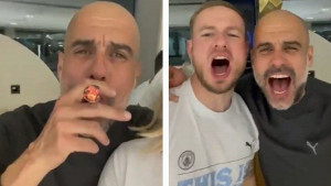 Guardiolu još nismo vidjeli u takvom izdanju: Uz malo alkohola napravio je pravi šou na proslavi