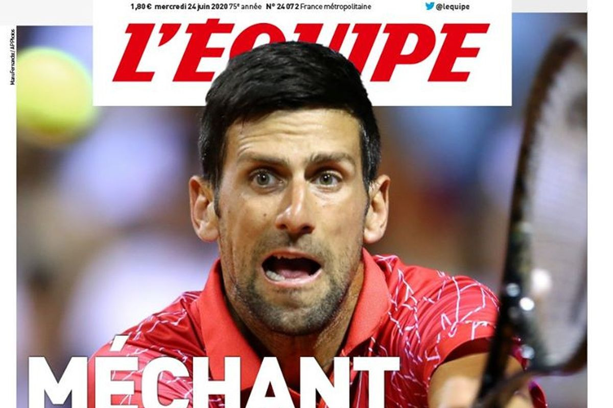 Đoković i dalje na udaru: Ugledni L'Equipe posvetio naslovnicu neodgovornom teniseru
