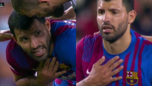Panika u Barceloni: Aguero zbog problema s disanjem morao izaći s terena