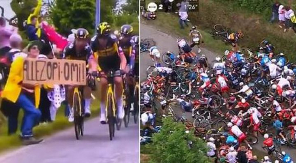 Navijačica prouzrokovala strašan sudar na Tour de Franceu, policija traga za njom