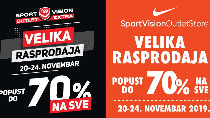 Velika rasprodaja - popusti do 70% - Sport Vision Outleti na Stupu