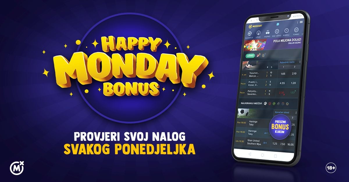 Sjajne vijesti: Mozzart dijeli bonuse svakog ponedjeljka!