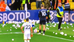 Grealish htio izvesti korner, a onda je počela paljba navijača Leedsa