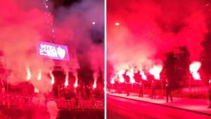 Bakljada i vatromet: Manijaci napravili spektakl na Grbavici povodom rođendana Ivice Osima