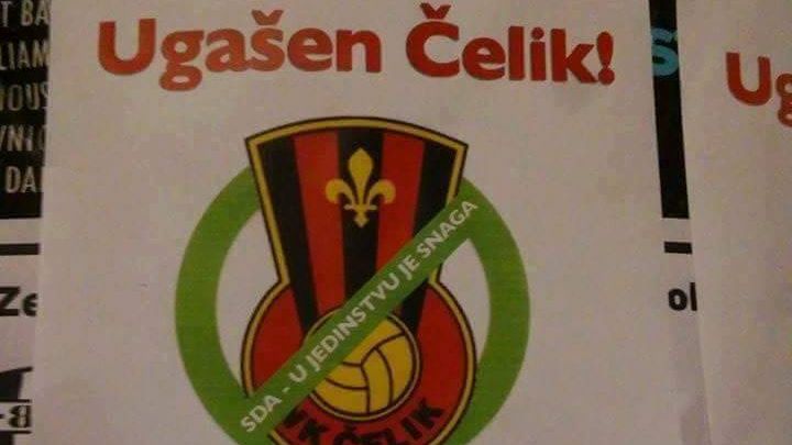 Zenica oblijepljena plakatima: &quot;Ugašen Čelik&quot;