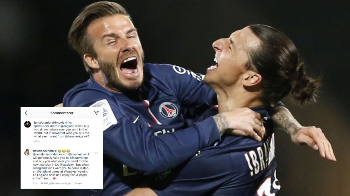 Opklada Ibrahimovića i Beckhama hit na internetu: Švedska ili Engleska?