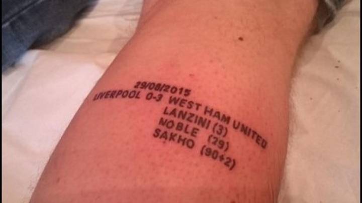 Tetovažom ovjekovječio pobjedu West Hama nad Redsima