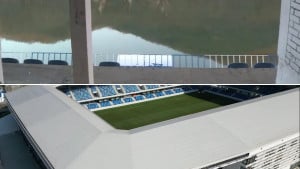 Paradoks na obalama Drine: Stadion u BiH pluta pod vodom, a u Srbiji čudo od 30 miliona zjapi prazno
