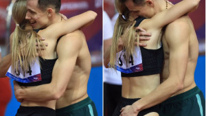Sve osim obična čestitka: Ruski atletičari zaboravili na kamere, ruka "završila" gdje ne treba