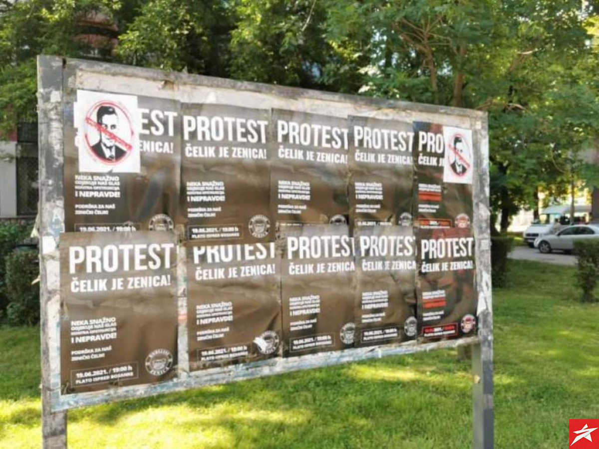 Zenica oblijepljena plakatima za subotnje proteste 