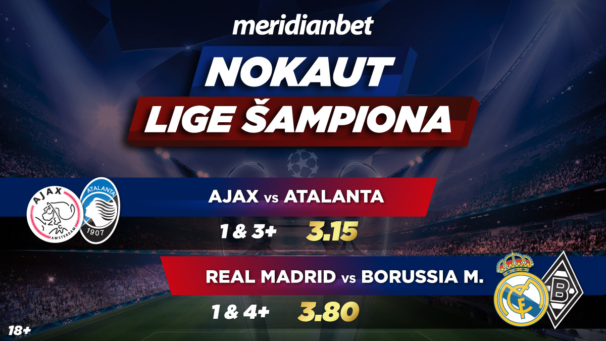 Liga šampiona: Eksplozija kvota za direktne okršaje! Ajax sa 3.15, a Real Madrid sa 3.80!
