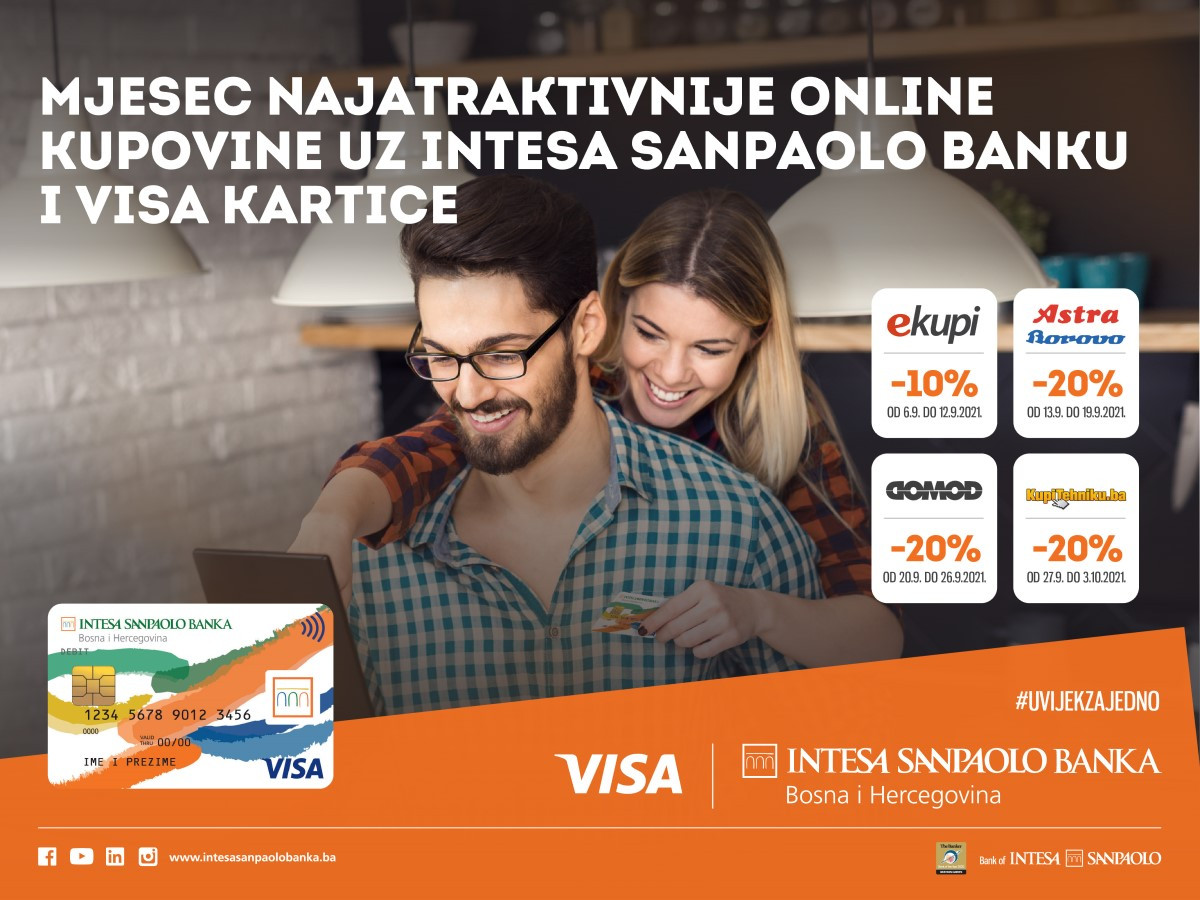 Mjesec najatraktivnije online kupovine uz Intesa Sanpaolo Banku i Visa kartice