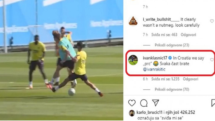 Klasnić urnebesnim komentarom na Rakitićevu majstoriju osvojio preko hiljadu lajkova