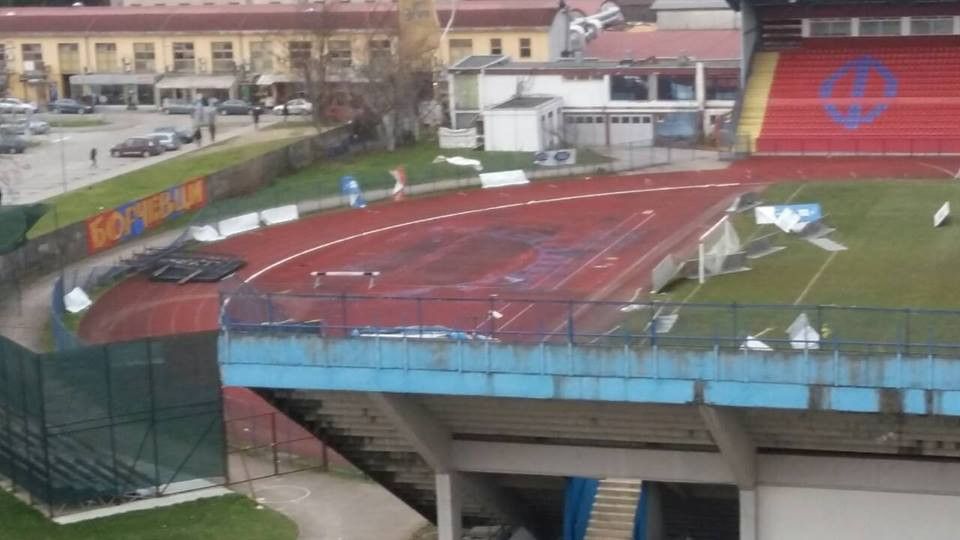 Olujni vjetar napravio štete na stadionu Borca