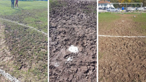 Katastrofa je mala riječ: Stadion u BiH prekriven blatom, na terenu se ne može hodati, a ne trčati