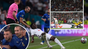 Ah taj Chiellini: Prije penala je "prokleo" skoro pa duplo mlađeg Saku, pogledajte šta mu je uradio!