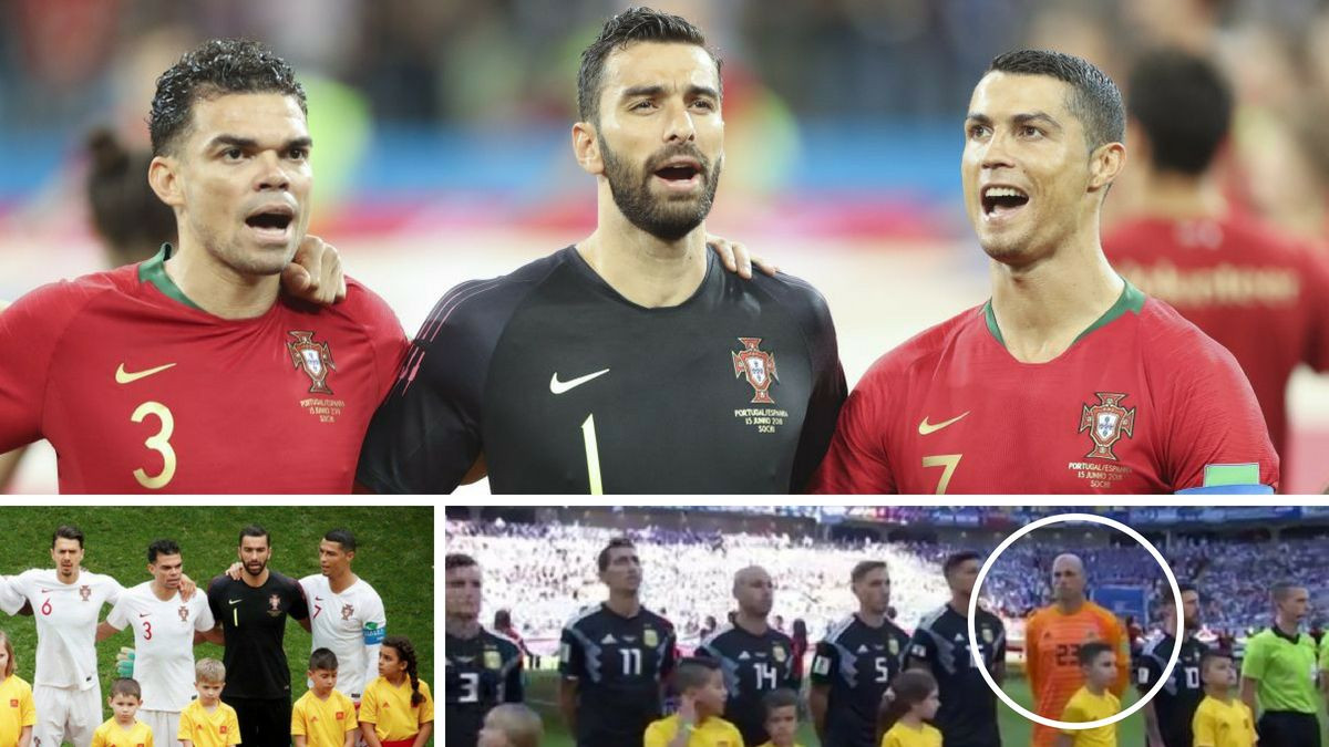Postoji objašnjenje: Zašto Ronaldo stoji bočno tokom intoniranja nacionalne himne?