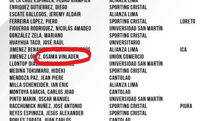 Zanimljivo ime na spisku U15 reprezentacije Perua