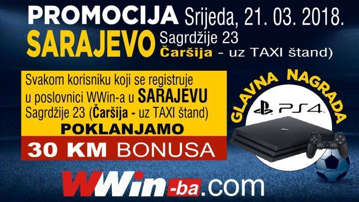 Wwin i danas poklanja Play Station 4 i bonuse od 30KM