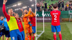 Zaslužili su! Pogledajte kako su igrači i navijači Borca sinoć zajedno proslavili u Budimpešti