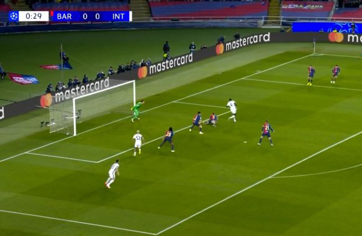 Muk na Montjuicu u 30. sekundi, Inter vodi spektakularnim golom Marcusa Thurama