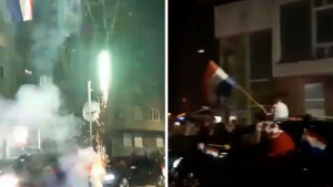 Veliko slavlje na ulicama Mostara nakon pobjede Hrvatske nad Marokom