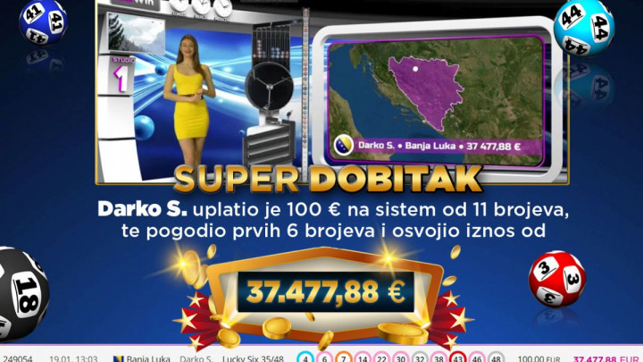 Super dobitak na WWinu: Igrač iz Banja Luke pogodio prvih šest brojeva i osvojio skoro 40.000 eura