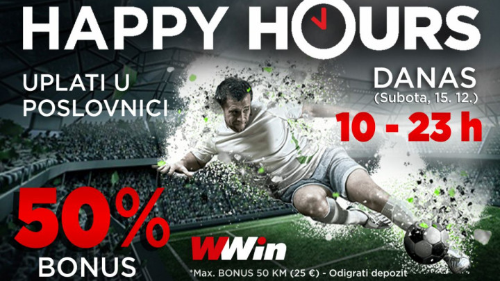 Wwin vas danas nagrađuje Happy hours bonusom
