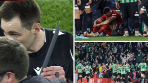 Prekinut derbi Betisa i Seville nakon što je Jordan pogođen plasitčnom šipkom u glavu